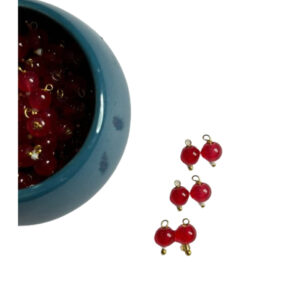 Round Shape Glass Hanging Beads 6mm for Jewelry Making, Embroidery, Necklace, Earring, Bracelet, Dresses (Pack of 100 pcs) (Red)