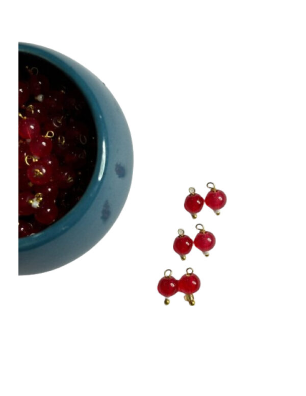 Round Shape Glass Hanging Beads 6mm for Jewelry Making, Embroidery, Necklace, Earring, Bracelet, Dresses (Pack of 100 pcs) (Red)