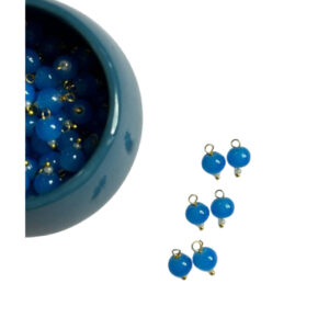 Round Shape Glass Hanging Beads 6mm for Jewelry Making, Embroidery, Necklace, Earring, Bracelet, Dresses (Pack of 100 pcs) (Sky Blue)