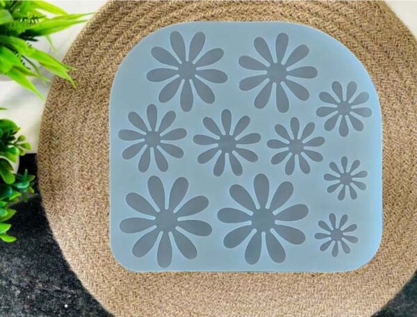10 Cavity 3D Flower Silicone Mould For DIY Resin Art Craft Projects (Pack of 1pc)