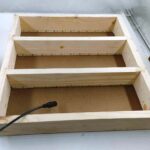 Pinewood Rectangle 3 Partition Tray with LED Lights Inside and With MDF Base (13 Inches x 12 Inches) (Pack of 1pc)