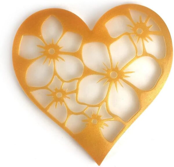 Heart Shape Tea Cup Mat with Flower Design Silicone Resin Moulds for Flowers Preservation, Resin Art Casting, DIY Wedding, Home Decors (4 Inch) (Pack of 1pc) - Image 2
