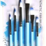 Artist Nylon Brushes Round and Flat for Watercolor, Acrylic and Oil Painting (Set of 6pcs)