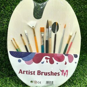 Artist Brushes with Wooden Palette (Set of 12 Brushes)