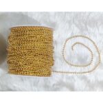 Metal Ball Chain for Embroidery, Jewellery Making, Aari Work, Maggam Work, Decoration, Art & Craft Work (Pack of 10 Mtrs) (Gold)