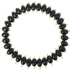 Opaque Oval Shape Glass Hanging Beads 8mm for Jewellery Making/Necklace/Earring/Bracelet/Embroidery/Dress (Pack of 100 Pcs.) (Black)