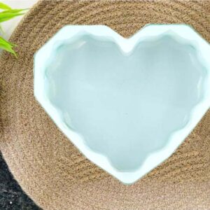 Diamond Cut Heart Shape Coaster Silicone Mould, Agate Slice Coaster Mould (5 Inch) (Pack of 1pc)