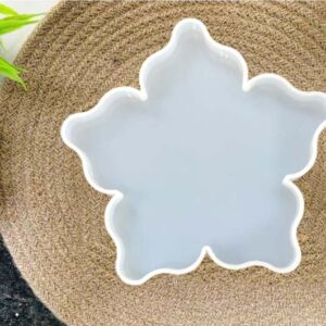 Flower Design Silicone Coaster Moulds for Epoxy Resin Coaster Cup Mat Moulds Casting Silicone Tray Ideal for Making DIY Crafts (Pack of 1pc)