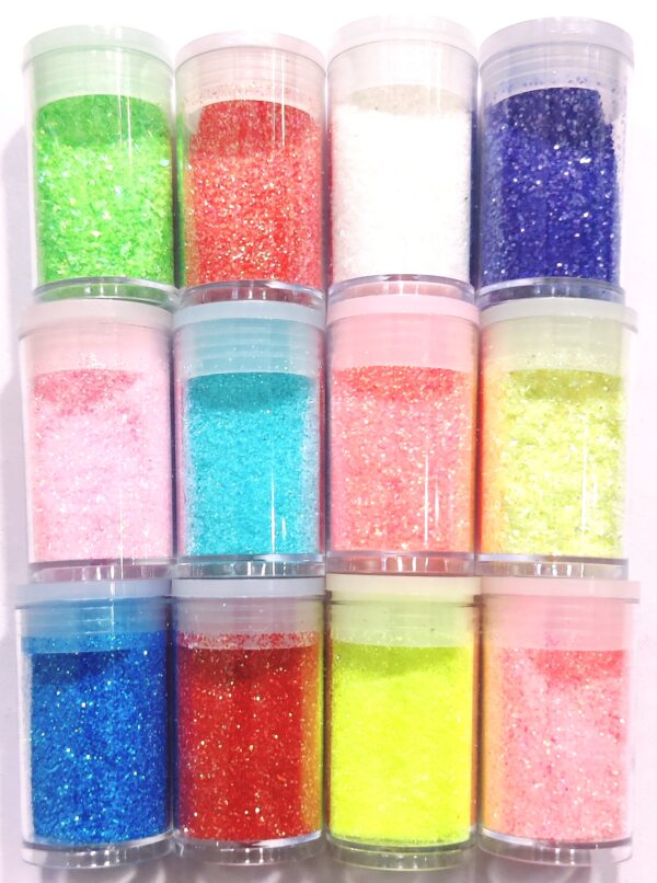 Glitter Sequins Set for Resin Art, Nail Art, Body Art, Jewellery, DIY Art & Craft, Decoration Projects (Pack of 12 Bottles/Approx. 100 Gms.) (Glitter Powder)