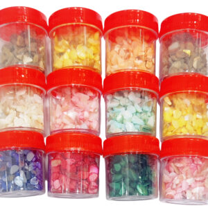 Glitter Sequins Set for Resin Art, Nail Art, Body Art, Jewellery, DIY Art & Craft, Decoration Projects (Pack of 12 Bottles/Approx. 100 Gms.) (Stone Granules)