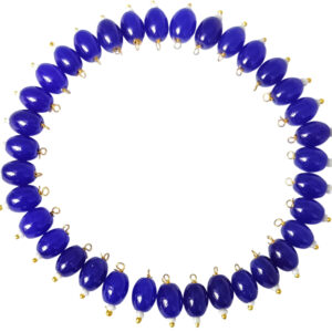 Opaque Oval Shape Glass Hanging Beads 8mm for Jewellery Making/Necklace/Earring/Bracelet/Embroidery/Dress (Pack of 100 Pcs.) (Ink Blue)