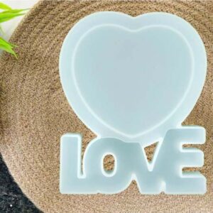 Heart with Love Photo Frames Resin Casting Mould, Epoxy Resin Mould for Wedding Birthday Gift DIY Crafts (7" x 6") (Pack of 1pc)