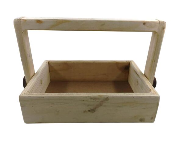 Pinewood Rectangle Shape Tray with Handle and With MDF Base (Sizes: 12" x 10" / 10" x 9" / 8" x 7") (Set of 3 Trays)