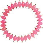 Opaque Oval Shape Glass Hanging Beads for Jewellery Making/Necklace/Earring/Bracelet/Embroidery/Dress (Pack of 100 Pcs.) (8mm, Pink)