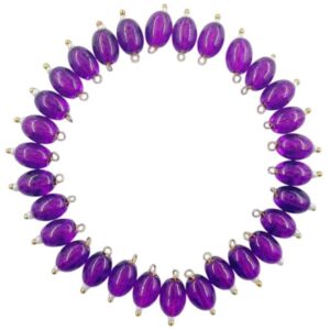 Opaque Oval Shape Glass Hanging Beads 8mm for Jewellery Making/Necklace/Earring/Bracelet/Embroidery/Dress (Pack of 100 Pcs.) (Purple)
