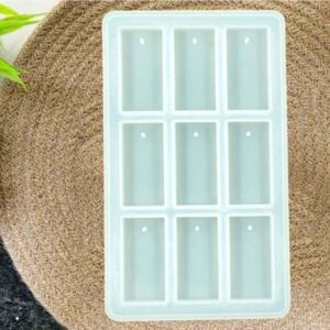 Rectangle Keychain Mould, Jewellery Casting Molds, Pendant Resin Moulds with Hanging Hole (Pack of 1pc)