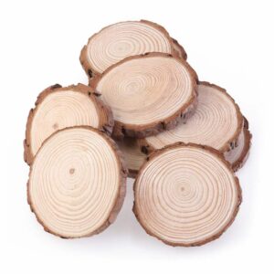 Round Wooden Log Natural Bark Coaster/Slices for DIY Craft (Pack of 1pc)