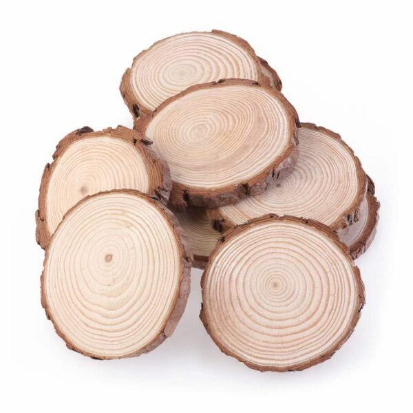 Round Wooden Log Natural Bark Coaster/Slices for DIY Craft (Pack of 1pc)