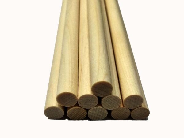 Wooden Round Dowel Rods Sticks for Woodworking, DIY Art and Crafts (Pack of 10 Sticks) - Image 2