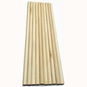 Wooden Round Dowel Rods Sticks for Woodworking, DIY Art and Crafts (Pack of 10 Sticks)
