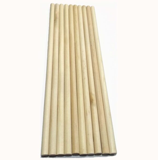 Wooden Round Dowel Rods Sticks for Woodworking, DIY Art and Crafts (Pack of 10 Sticks)