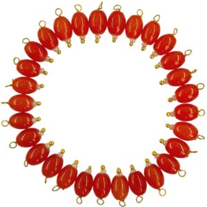 Opaque Oval Shape Glass Hanging Beads 8mm for Jewellery Making/Necklace/Earring/Bracelet/Embroidery/Dress (Pack of 100 Pcs.) (Rust)