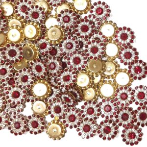 Stone Flower for Embroidery, Clothes, Blouse, Saree, Dress Decoration (Pack of Approx 250 Pcs/125 GMS) (Maroon)