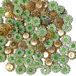 Stone Flower for Embroidery, Clothes, Blouse, Saree, Dress Decoration (Pack of Approx 250 Pcs/125 GMS) (Parrot Green)