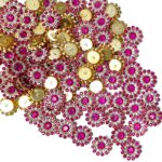 Stone Flower for Embroidery, Clothes, Blouse, Saree, Dress Decoration (Pack of Approx 250 Pcs/125 GMS) (Rani Pink)