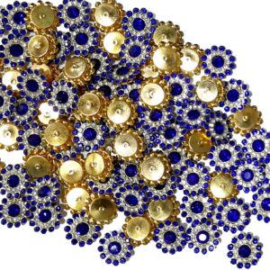 Stone Flower for Embroidery, Clothes, Blouse, Saree, Dress Decoration (Pack of Approx 250 Pcs/125 GMS) (Royal Blue)