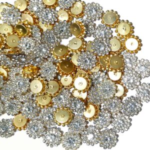Stone Flower for Embroidery, Clothes, Blouse, Saree, Dress Decoration (Pack of Approx 250 Pcs/125 GMS) (White)