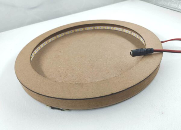 MDF Circle Frame for Wall Hanging, Home Decoration, Photo Frame, Clock Making with LED Lights Inside (Pack of 1 pc)