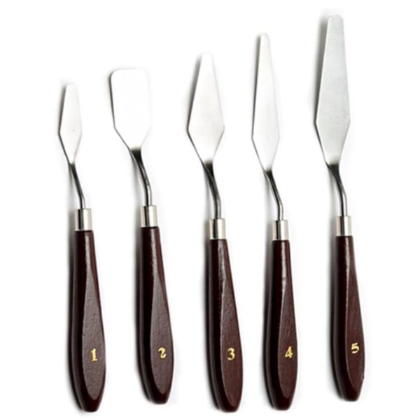 5 Pieces Painting Knives Stainless Steel Spatula Palette Knife Oil Painting Accessories Color Mixing Set for Oil, Canvas, Acrylic Painting-Lightwish