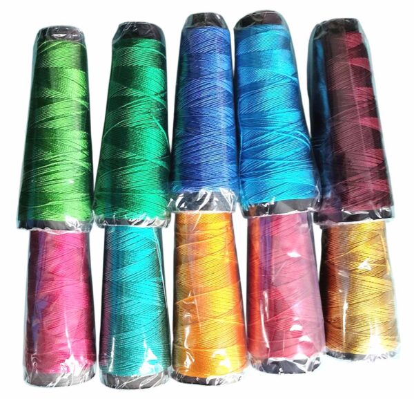 Metallic Zari Thread Spools for Jewellery Making, Bracelet Making, Zari Thread for Aari Work, Embroidery Work, Craft, Dori/Rope Cone Thread (Combo Pack of 10 Vibrant Colors)