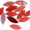 Oval Shape Glass Mosaic Tiles for DIY Mosaic Art, Picture Coaster, Home Decoration (45mm x 15mm) (Pack of 50gms, Red) - Image 2