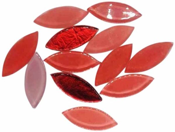 Oval Shape Glass Mosaic Tiles for DIY Mosaic Art, Picture Coaster, Home Decoration (45mm x 15mm) (Pack of 50gms, Red) - Image 2