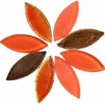 Oval Shape Glass Mosaic Tiles for DIY Mosaic Art, Picture Coaster, Home Decoration (45mm x 15mm) (Pack of 50gms, Orange)