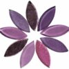 Oval Shape Glass Mosaic Tiles for DIY Mosaic Art, Picture Coaster, Home Decoration (45mm x 15mm) (Pack of 50gms, Purple)