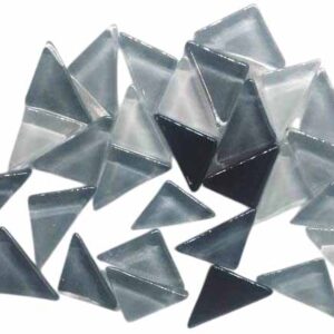Triangle Shape Crystal Glass Mosaic Tiles for DIY Picture Coaster, Mosaic Art, Home Decoration (25mm x 12.5mm) (Pack of 50gms, Gray)