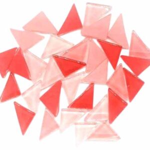 Triangle Shape Crystal Glass Mosaic Tiles for DIY Picture Coaster, Mosaic Art, Home Decoration (25mm x 12.5mm) (Pack of 50gms, Pink)