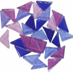 Triangle Shape Crystal Glass Mosaic Tiles for DIY Picture Coaster, Mosaic Art, Home Decoration (25mm x 12.5mm) (Pack of 50gms, Purple)