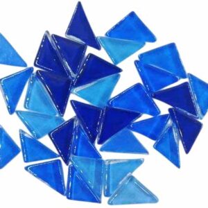 Triangle Shape Crystal Glass Mosaic Tiles for DIY Picture Coaster, Mosaic Art, Home Decoration (25mm x 12.5mm) (Pack of 50gms, Royal Blue)
