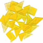 Triangle Shape Crystal Glass Mosaic Tiles for DIY Picture Coaster, Mosaic Art, Home Decoration (25mm x 12.5mm) (Pack of 50gms, Yellow)