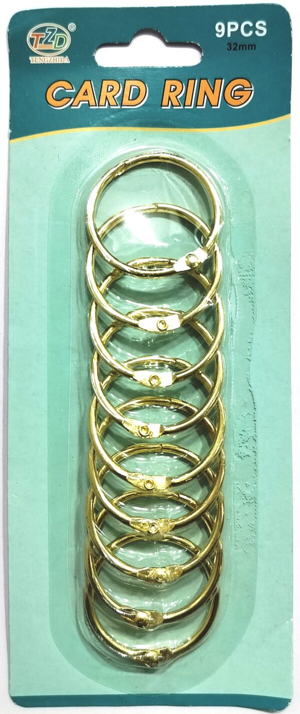 Card Rings/Binder Rings/Scrapbooking Ring (9pcs) (32mm, Gold)