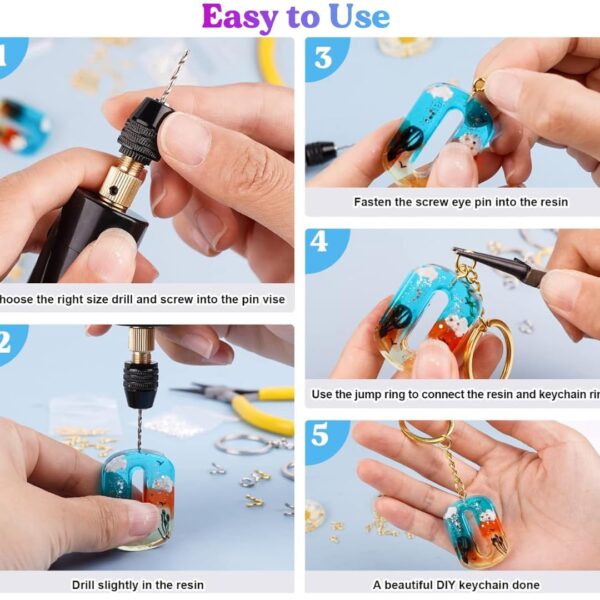 Mini Hand Drill Set with Flexible Extension Shaft and 4 Drill Bits, Manual Precision Tool (Pack of 1) - Image 3