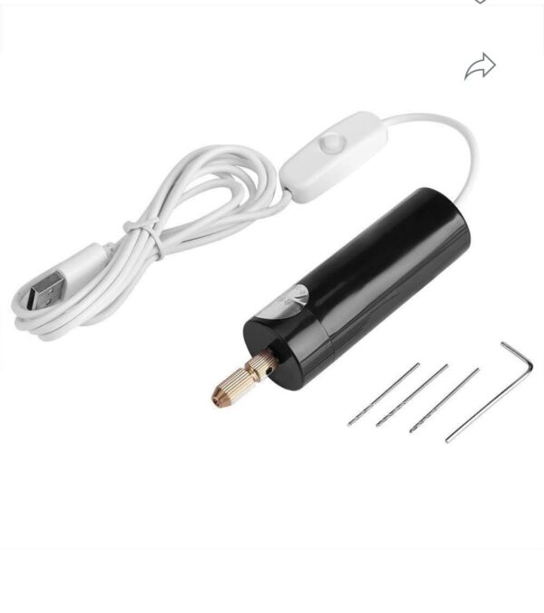 Mini USB Electric Drill Pen – Portable Crafting Tool for Drilling Holes in Acrylic Charms, Keychains, Jewelry, and PVC – Small Grinder for DIY Handmade Projects (Pack of 1) - Image 3
