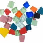 Assorted Shapes Crystal Glass Mosaic Tiles for DIY Picture Coaster, Mosaic Art, Home Decoration (25mm x 15mm) (Pack of 50gms, Multicolor)