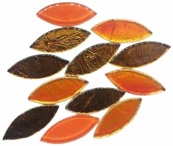 Oval Shape Glass Mosaic Tiles for DIY Mosaic Art, Picture Coaster, Home Decoration (45mm x 15mm) (Pack of 50gms, Orange) - Image 2