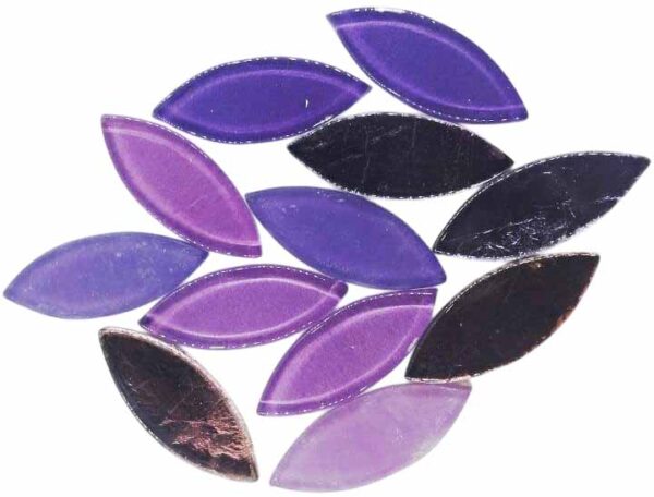 Oval Shape Glass Mosaic Tiles for DIY Mosaic Art, Picture Coaster, Home Decoration (45mm x 15mm) (Pack of 50gms, Purple) - Image 2