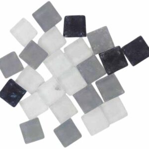 Square Shape Crystal Glass Mosaic Tiles for DIY Picture Coaster, Mosaic Art, Home Decoration (15mm x 15mm) (Pack of 50gms, Black & White)